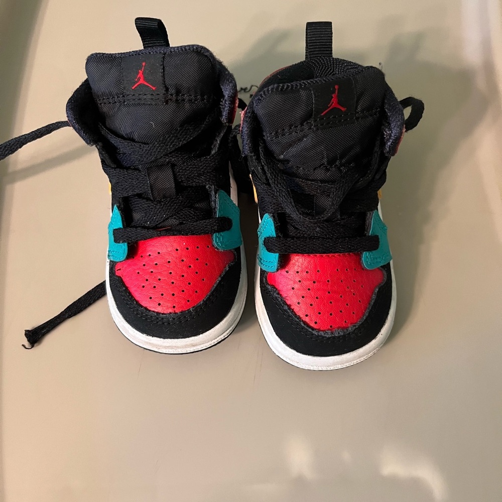 Jordan Red and Black Sneakers Premium Leather High-Tops